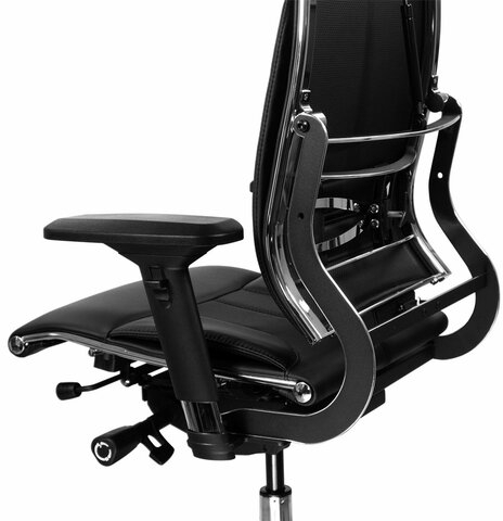 Кресло МЕТТА "YOGA" Y 2DM B2-10D, 2D-спинка, 3D-подголовник, 4D-подлокотники, экокожа, черное