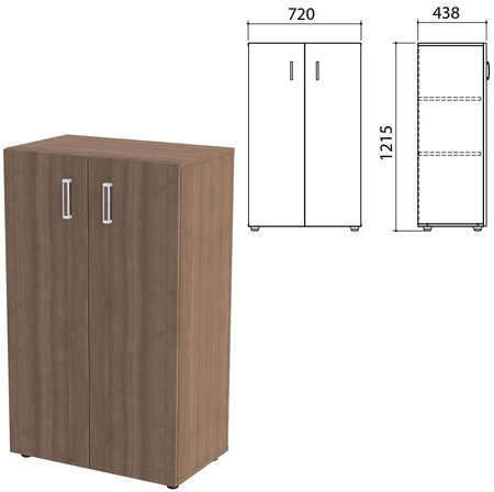 Шкаф закрытый Приоритет 2 полки низкий