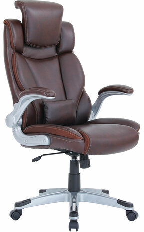 Кресло BRABIX PREMIUM "Phantom EX-553", рециклированная кожа, регулируемый подголовник, коричневое, 532941