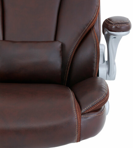 Кресло BRABIX PREMIUM "Phantom EX-553", рециклированная кожа, регулируемый подголовник, коричневое, 532941