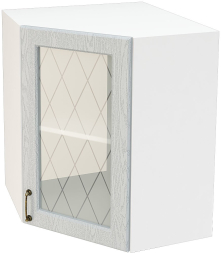 Шкаф верхний угловой со стеклом с 1 створкой Кухня Ницца ШВУС 590