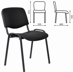 Стул STAFF "Iso Lite CF-008", кожзам черный (Z-11), 532564