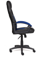 Кресло DRIVER кож/зам/ткань, черный/синий, 36-6/10