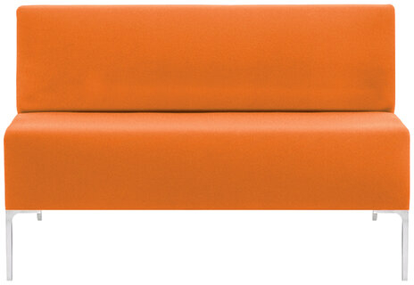Диван мягкий двухместный "Хост" М-43, 1200х620х780 мм, без подлокотников, экокожа, оранжевый