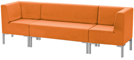 Диван мягкий двухместный "Хост" М-43, 1200х620х780 мм, без подлокотников, экокожа, оранжевый