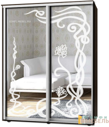 Шкаф-купе 2х дв Стандарт Пескоструй № 60