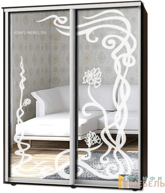 Шкаф-купе 2х дв Стандарт Пескоструй № 60