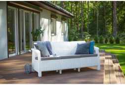 Диван садовый из ротанга Корфу Макс (Corfu love seat max) белый