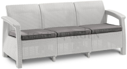 Диван садовый из ротанга Корфу Макс (Corfu love seat max) белый