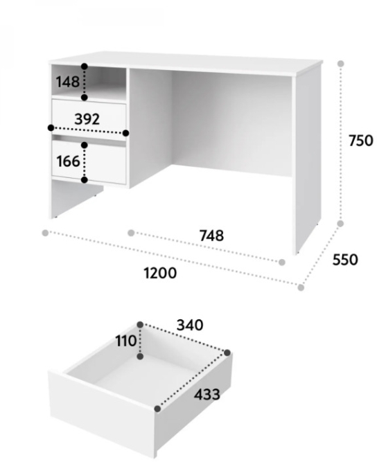 Стол Оскар ОС-24 белый структурный