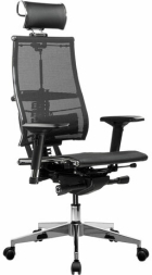 Кресло МЕТТА "YOGA" Y 4DF B2-5D, адаптивная спинка, 3D-подголовник, сверхпрочная сетка, черное