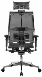 Кресло МЕТТА "YOGA" Y 4DF B2-5D, адаптивная спинка, 3D-подголовник, сверхпрочная сетка, черное
