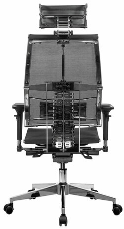 Кресло МЕТТА "YOGA" Y 4DF B2-5D, адаптивная спинка, 3D-подголовник, сверхпрочная сетка, черное