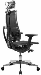 Кресло МЕТТА "YOGA" Y 4DF B2-5D, адаптивная спинка, 3D-подголовник, сверхпрочная сетка, черное