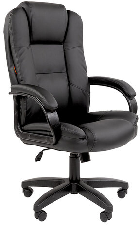 Кресло офисное Chairman CH 600 LT, экокожа, черное, 7158667