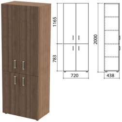 Шкаф закрытый Приоритет 4 полки