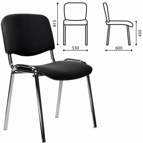 Стул STAFF "Iso Lite CF-008", хром, ткань черная (С-11), 532565