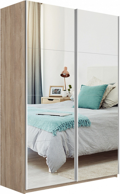 Шкаф-купе Прайм 2-х дверный (Зеркало) Сонома