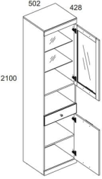 Шкаф с витриной 1V1D1SN JAGGER