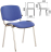 Стул для персонала и посетителей BRABIX "Iso CF-001", хромированный каркас, ткань синяя с черным, 531422