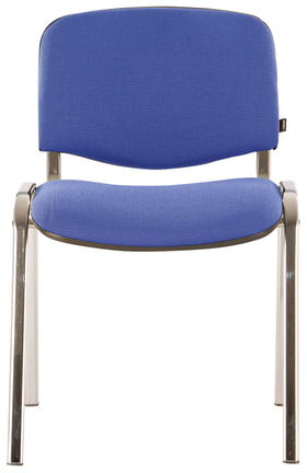 Стул для персонала и посетителей BRABIX "Iso CF-001", хромированный каркас, ткань синяя с черным, 531422