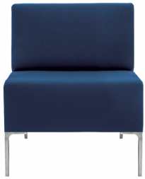 Кресло мягкое "Хост" М-43, 620х620х780 мм, без подлокотников, экокожа, темно-синее