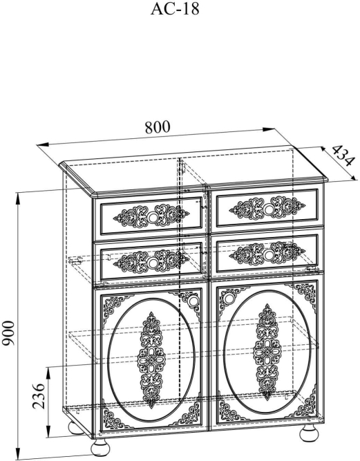Комод Ассоль плюс АС-18 ваниль