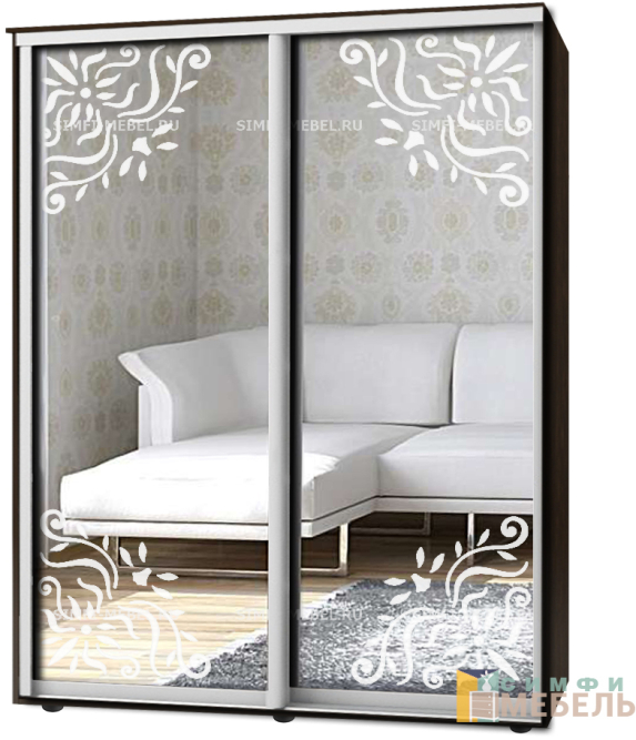 Шкаф-купе 2х дв Стандарт Пескоструй № 62