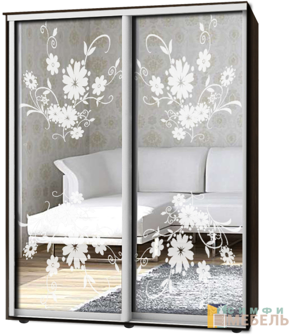 Шкаф-купе 2х дв Стандарт Пескоструй № 95+95