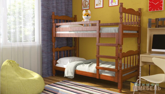 Кровать из массива двухъярусная Соня