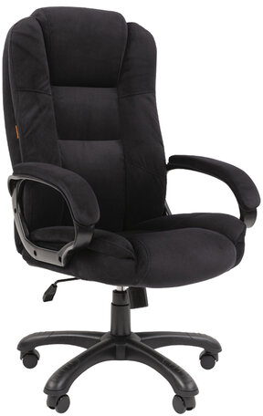Кресло офисное Chairman CH 600, велюр, черное, 7158676