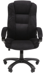 Кресло офисное Chairman CH 600, велюр, черное, 7158676