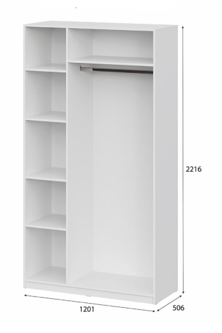 Шкаф 3-створчатый ШК 5 (1200) Белый текстурный