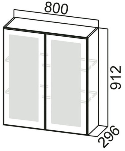 Шкаф навесной со стеклом Ш800с Грейвуд