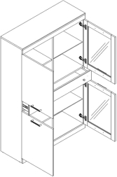Шкаф с витриной 2V2D1S JAGGER