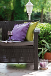 Диван садовый из ротанга Корфу Макс (Corfu love seat max) коричневый