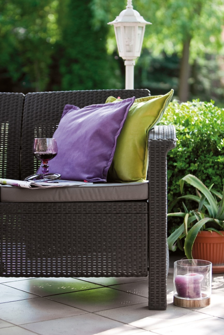 Диван садовый из ротанга Корфу Макс (Corfu love seat max) коричневый