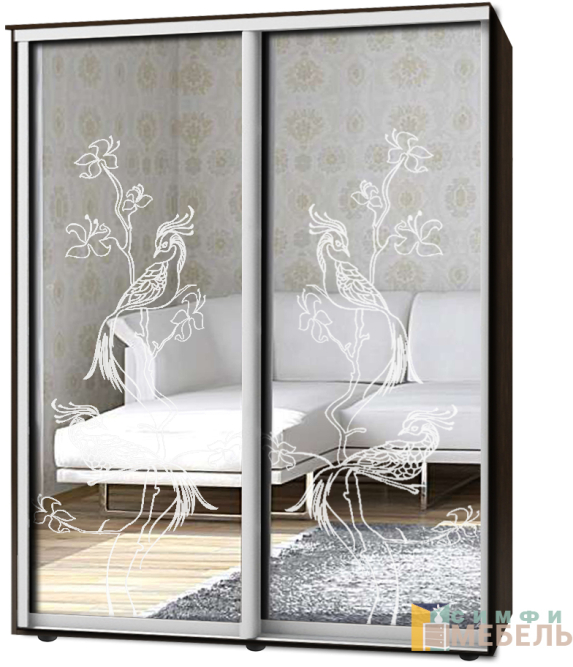 Шкаф-купе 2х дв Стандарт Пескоструй № 98+98