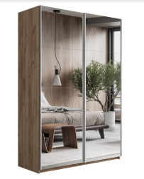 Шкаф-купе Прайм 2-х дверный (Зеркало) Крафт табачный