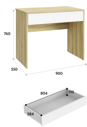Стол Оскар ОС-25 блэквуд ячменный/белый структурный