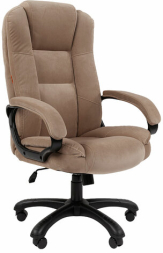Кресло офисное Chairman CH 600, велюр, бежевое, 7158673