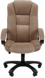 Кресло офисное Chairman CH 600, велюр, бежевое, 7158673