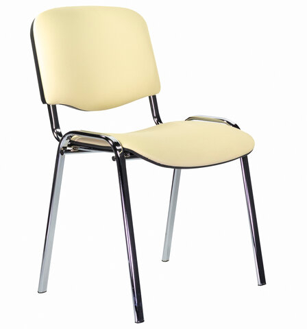 Стул STAFF "Iso Lite CF-008", хром, кожзам бежевый (Z-21), 532568