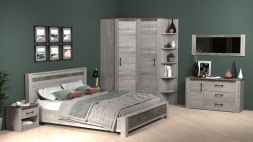 Спальня Денвер Риббек серый/Камень темный компл. №2