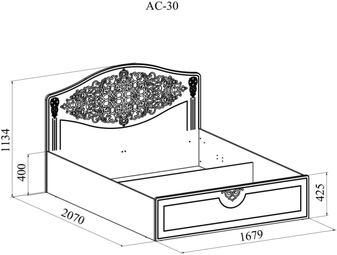 Кровать Ассоль плюс АС-30 ваниль