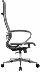 Кресло офисное МЕТТА "К-7" хром, прочная сетка, сиденье и спинка регулируемые, черное