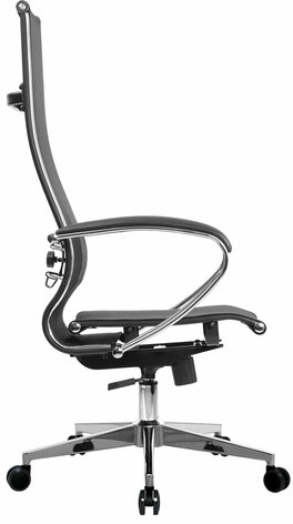 Кресло офисное МЕТТА "К-7" хром, прочная сетка, сиденье и спинка регулируемые, черное