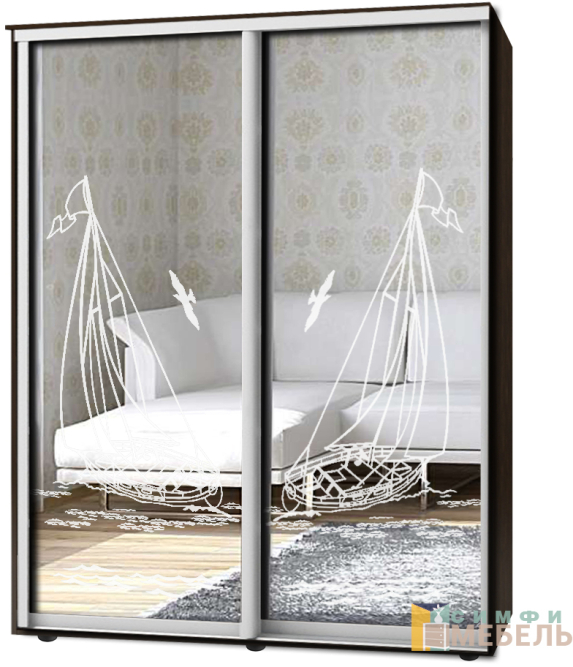 Шкаф-купе 2х дв Стандарт Пескоструй № 99+99