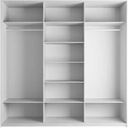 Шкаф-купе Эста 3-х дверный (Стекло белое, Стекло Диско белый) Белый снег