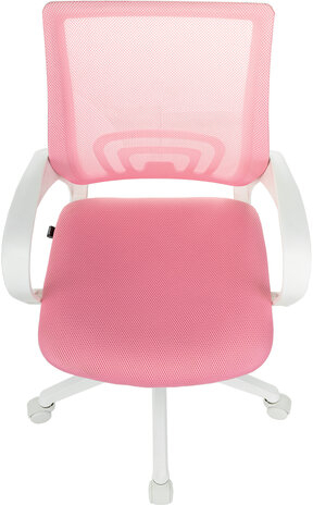 Кресло BRABIX "Fly MG-396W", с подлокотниками, пластик белый, сетка, розовое, 533008